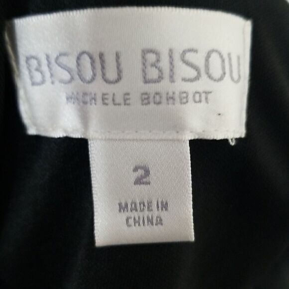 Bisou Bisou Black Floral Dress Sz 2 - Picture 10 of 11
